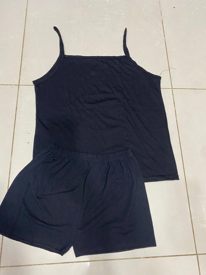 Ultra-soft 2-piece sleepwear - Black Camiset With Short