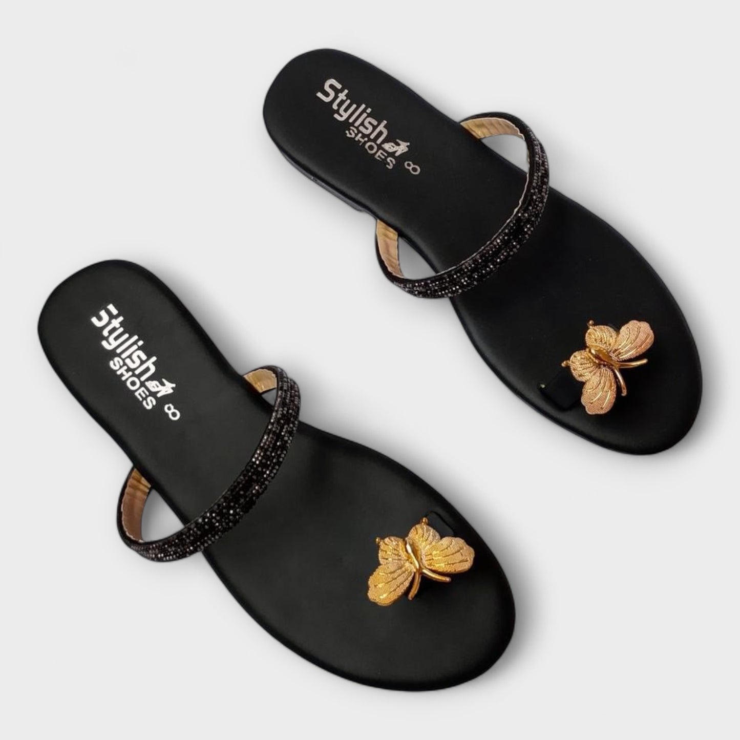 Live beautifully, walk gracefully - Flat Black Slippers