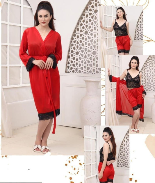 3-Piece Embroidered Nightwear Set