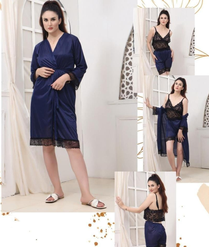 3-Piece Embroidered Nightwear Set