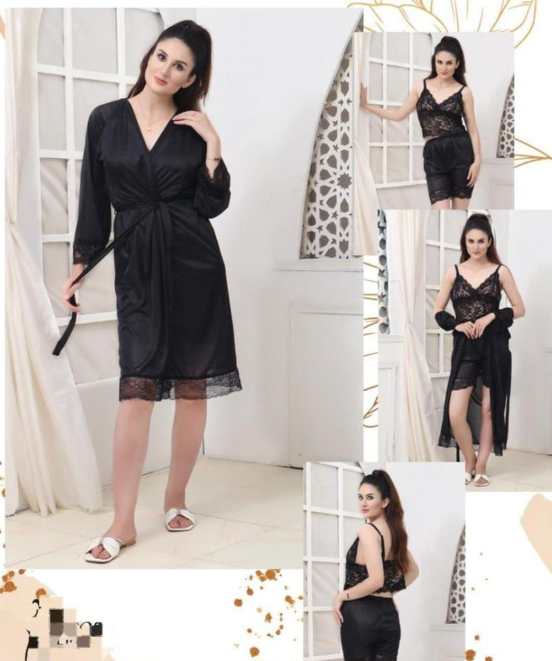 3-Piece Embroidered Nightwear Set