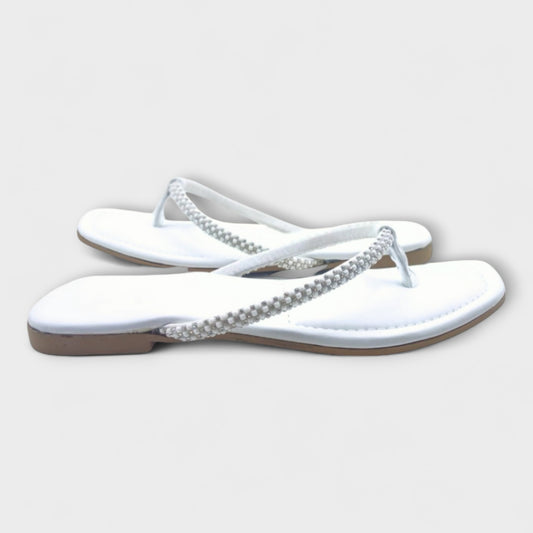 Live beautifully, walk gracefully - Flat White Slippers
