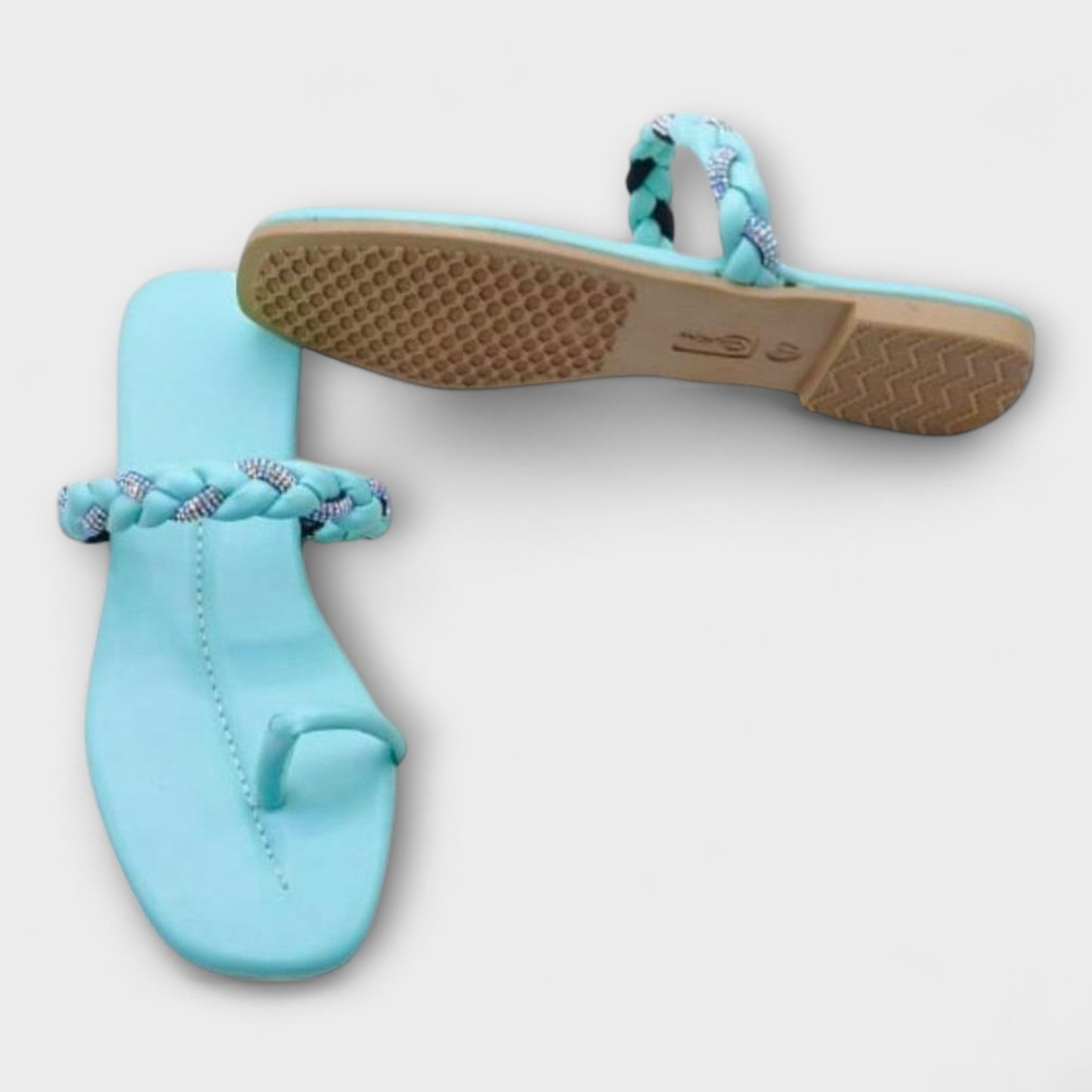 Live beautifully, walk gracefully - Flat Turquoise Slippers