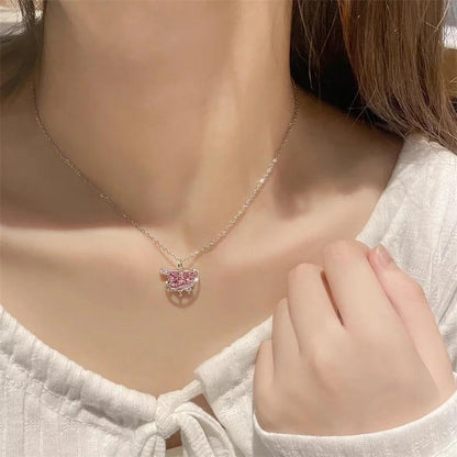 Pink Heart - Silver Plated Necklace